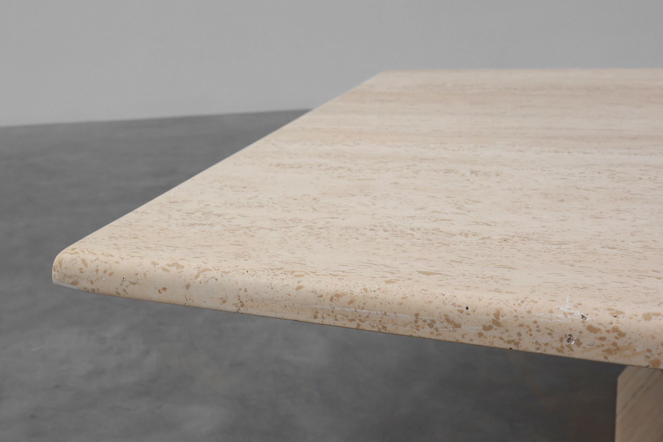 Sculptural geometric rectangular travertine coffee, Italy 1960sthumbnail